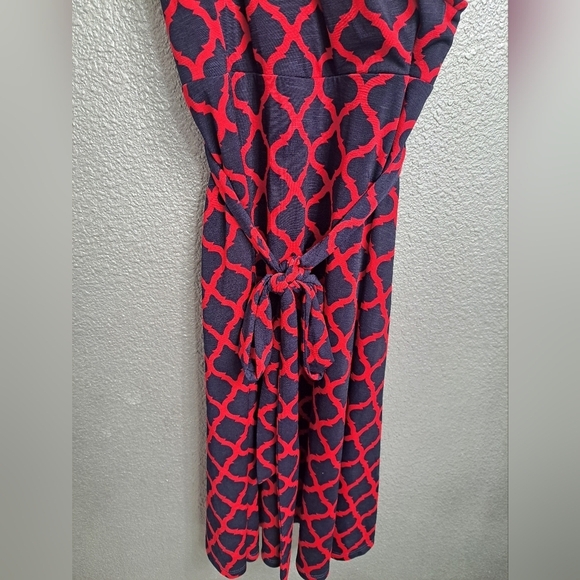 Mix By 42 Hawthorne Kassidy Red & Navy Faux Wrap Dress Size Sp - Picture 8 of 12